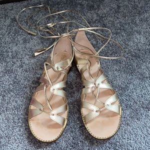 Lilly Pulitzer gold lace up sandals